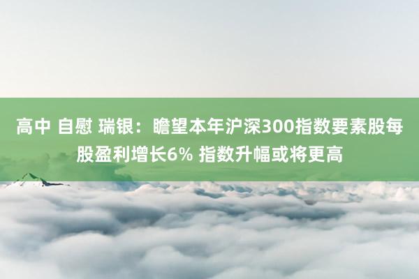 高中 自慰 瑞银：瞻望本年沪深300指数要素股每股盈利增长6% 指数升幅或将更高